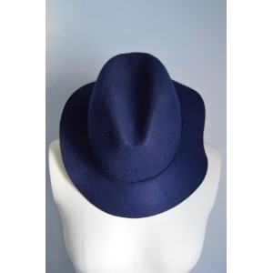 NWT $65 JCrew Classic Fedora Wool Hat Size SM Navy Blue Winter Fall Cap B3486  eb-84648731